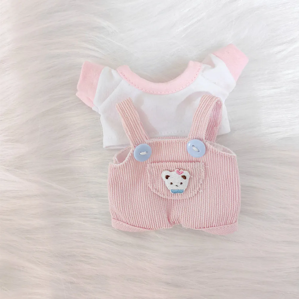 

17cm Mini Doll Clothing Labubu Doll Clothing Accessories Strap Pants T-shirt Set Clothing Accessories