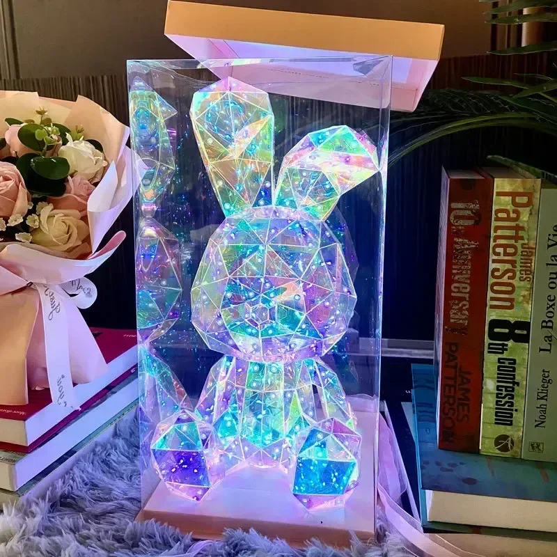 

Fancy Led Colorful Teddy Bear Deer Lamp Fantasy Rabbit Glowing Atmosphere Party Home Decoration Birthday Valentine'S Gifts Toys