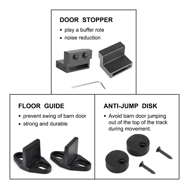 Antique 2 Style Rollers Steel Sliding Barn Wood Door Hardware Kit Closet Set Roller for Interior Sliding Door Not Include Track