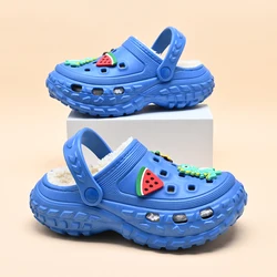 Winter Children Slipper Boy Plush Flats Indoor House Shoes Sneaker Fashion Cartoon Cotton Warm Clogs for Boy Sandals Shoes