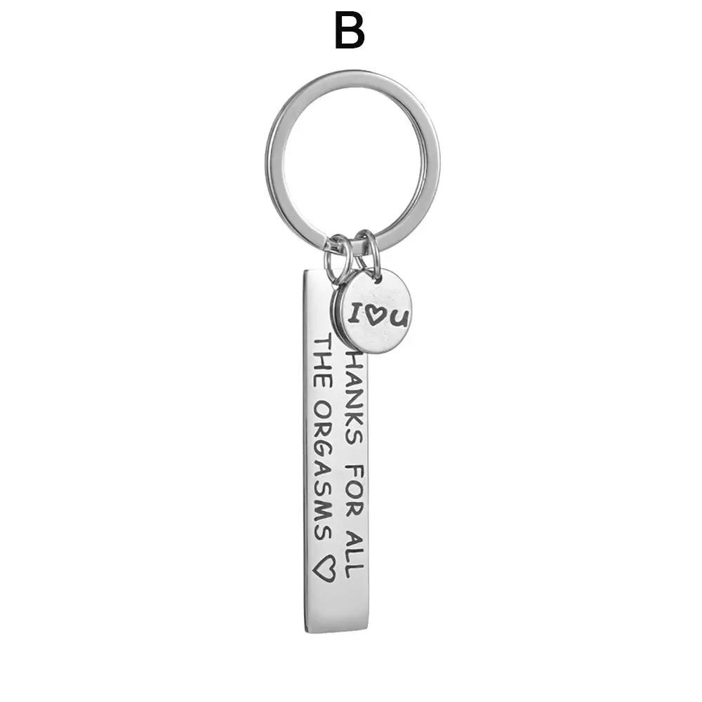 Bag Pendant I Love You Stainless Steel Funny Gift Couple Keyring Thanks for All The Orgasms Boyfriend Husband Gift Key Chain