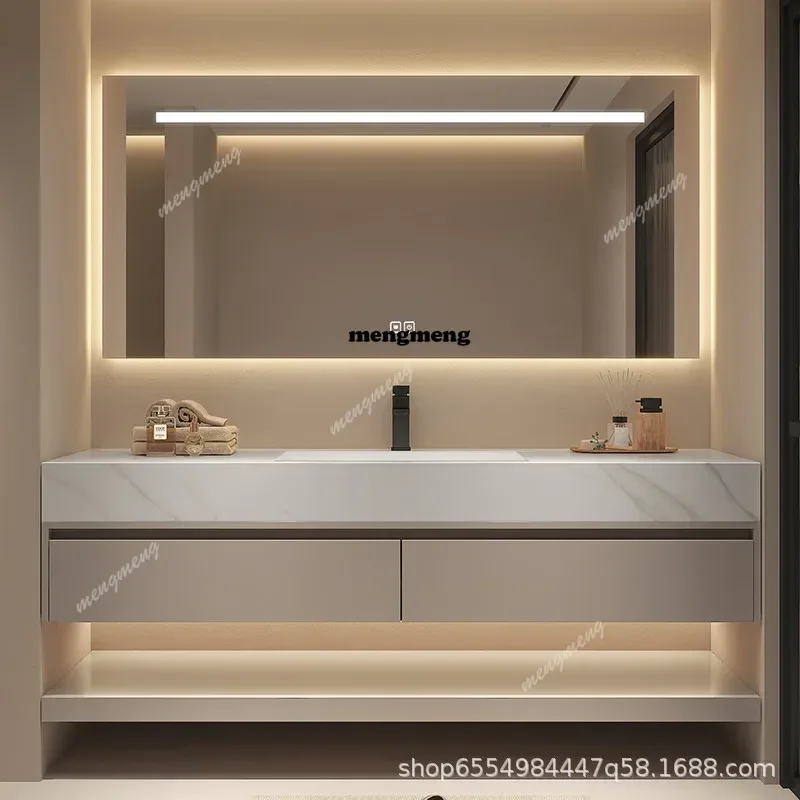 S178 Luxury Bathroom Vanity Floating Cabinet Wall Mounted Bathroom Vanity Ceramic Basin and 2 Wooden Drawers Bathroom Storge Cab