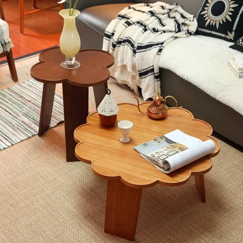 Mesas de centro de pétalos japonesas, mesa central Vintage para sala de estar, escritorio de libros multifuncional, almacenamiento combinado, muebles para el hogar
