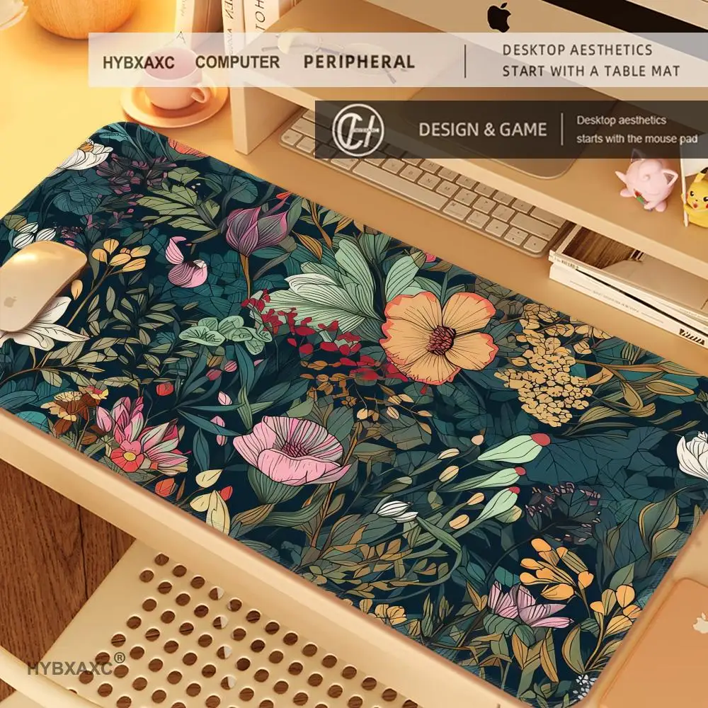 

HYBXAXC Beautiful Floral Pads Large Gaming Mouse Pad with Non-slip Rubber Base Precise Seam Washable and Durable for Office Use