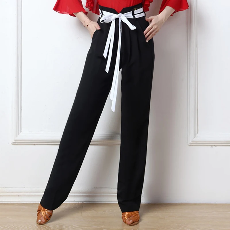 ผู้หญิงละตินเต้นรํากางเกงโมเดิร์นเต้นรําเครื่องแต่งกายแฟชั่นเอวสูงเต้นรํากางเกง Tango Ballroom Dance กางเกง XH3029