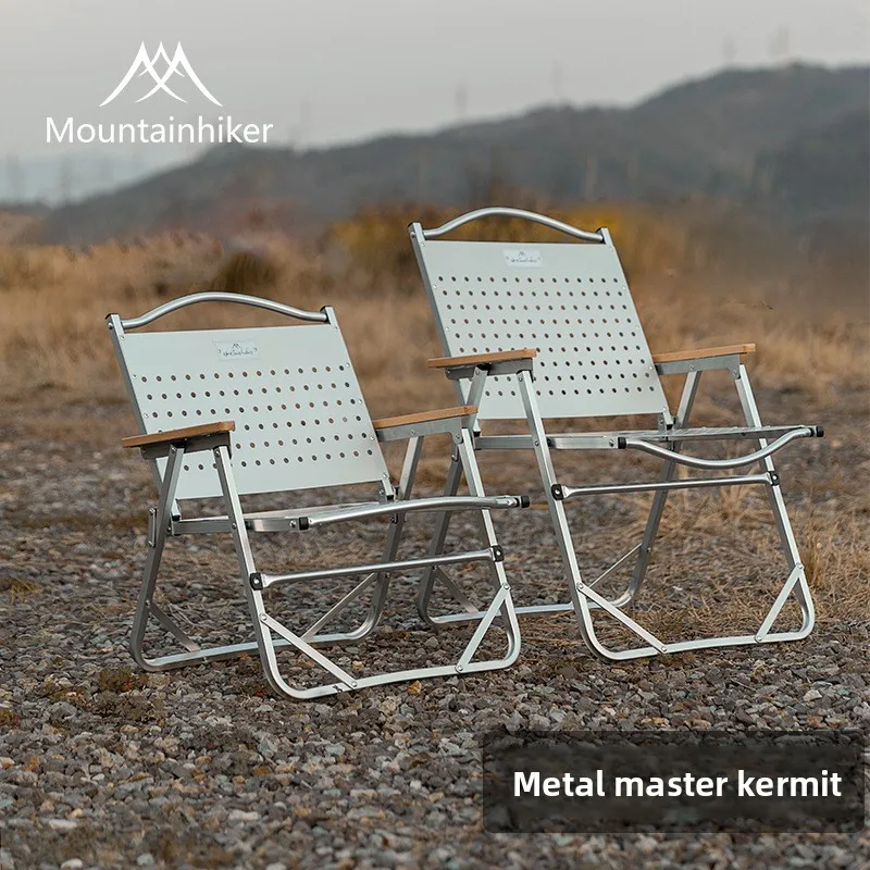 

Outdoor Camping Portable Metal Folding Chair Picnic Self-driving Game Table and Chair Equipment Metal Master Kermit