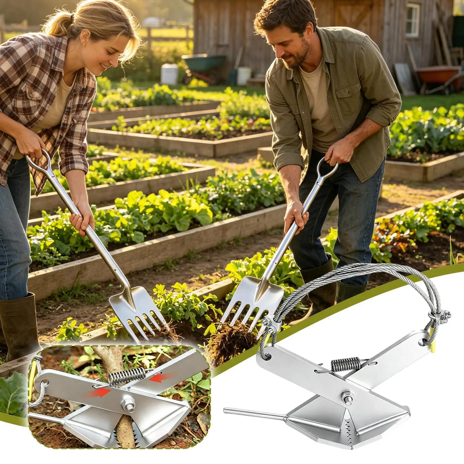 Stump Puller Ergonomic Heavy-Duty Manual Metal Anti-Slip Extractor Gardening Wood Post Root Puller For Planting Landscaping