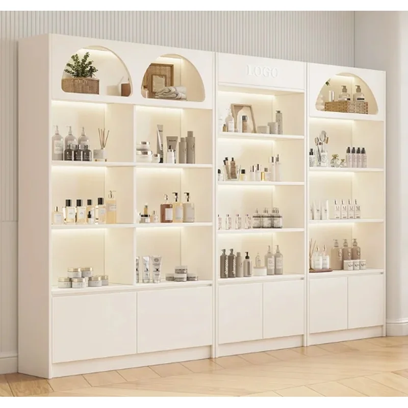 custom.Modern Luxury Mdf Jewelry Shop Furniture Wall Display Shelves Counter Design Cosmetics Showcase Shopping Mall