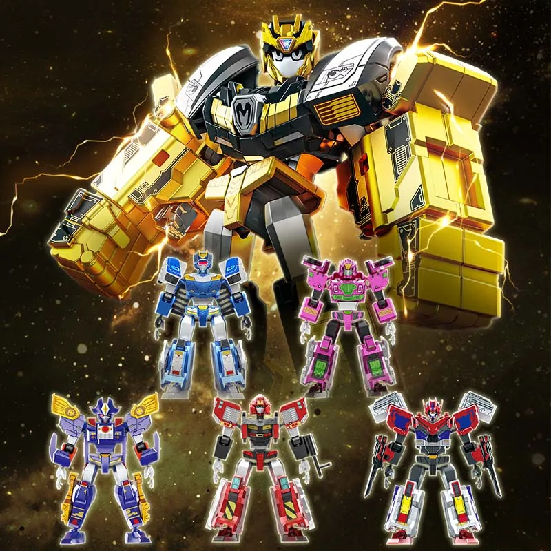 

Металлический картограф, черное золото, издание, строительный блок, робот-воин, слепая коробка, Ultimate Blue Cop, креативная сборка, головоломка, игрушка, подарок для мальчика