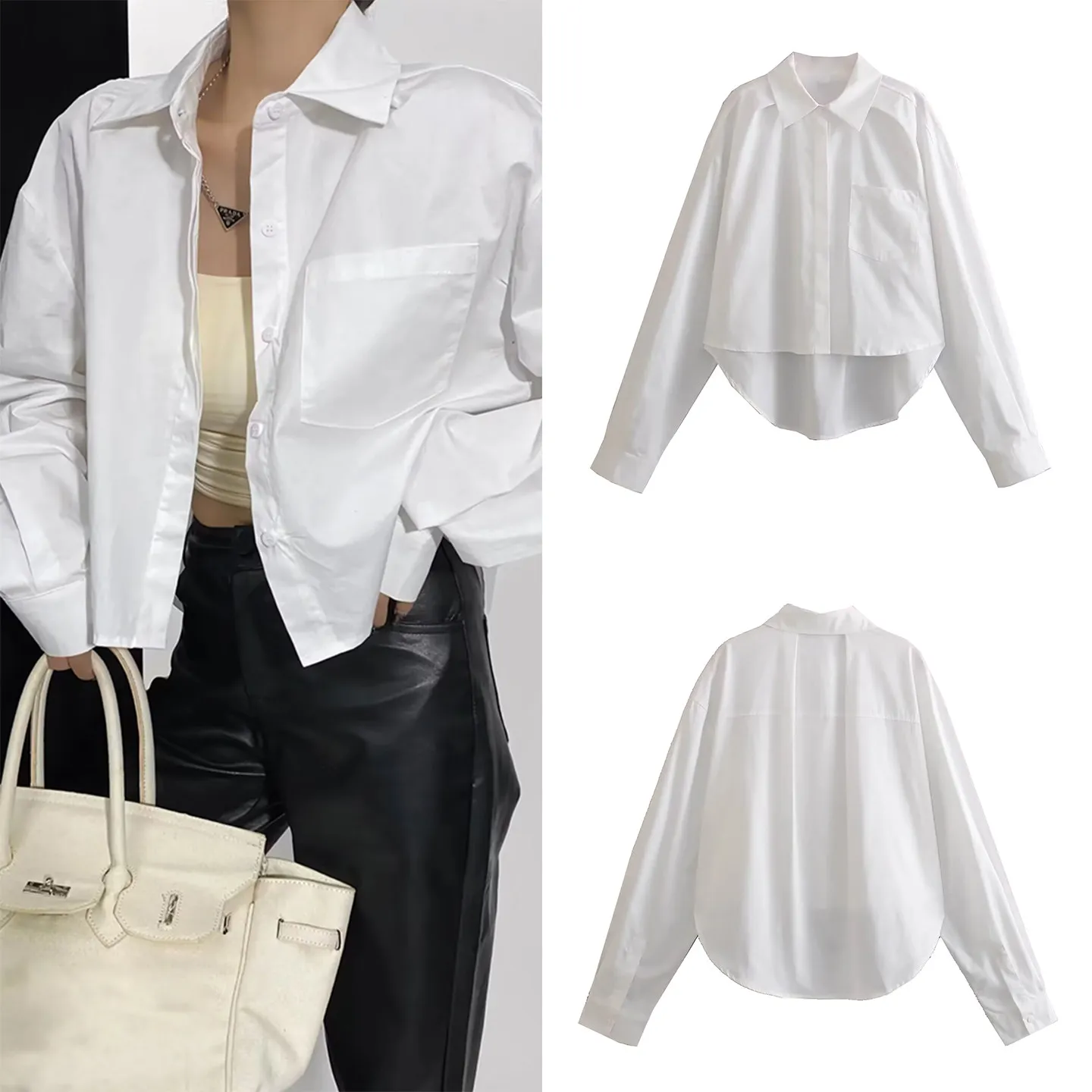 

Fashionable Checks Long Sleeve Shirt Women's Spring 2026 New Style Daily Commute Personalized Casual Loose Fit Button up Top