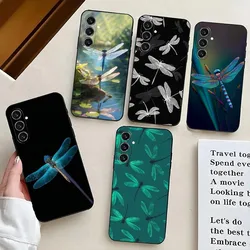 Dragonfly Animal Phone Case For Samsung S24,21,22,23,30,Ultra,S20,Plus,Fe,Lite,Note,10,9,5G Black Soft Cover