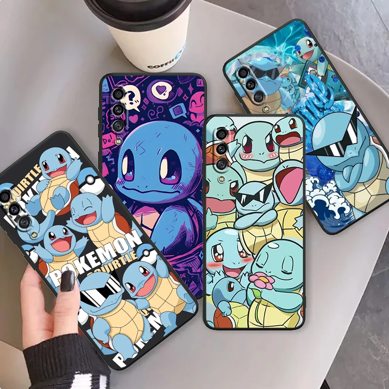 P-Pokemon Cute Johnny Turtle For Samsung A53 A52 A33 A32 A51 A71 A21S A13 A73 A50 A22 A23 A03 A72 A54 A12 5G Black Cover