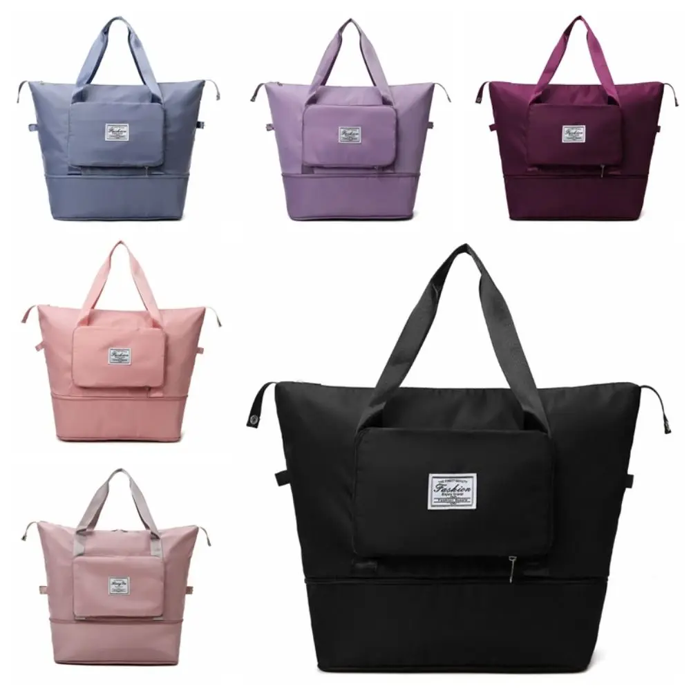 

Portable Oxford Carry On Travel Bag Foldable Wet Dry Separation Storage Handbag Waterproof Scalable Travel Tote Bag Outdoor