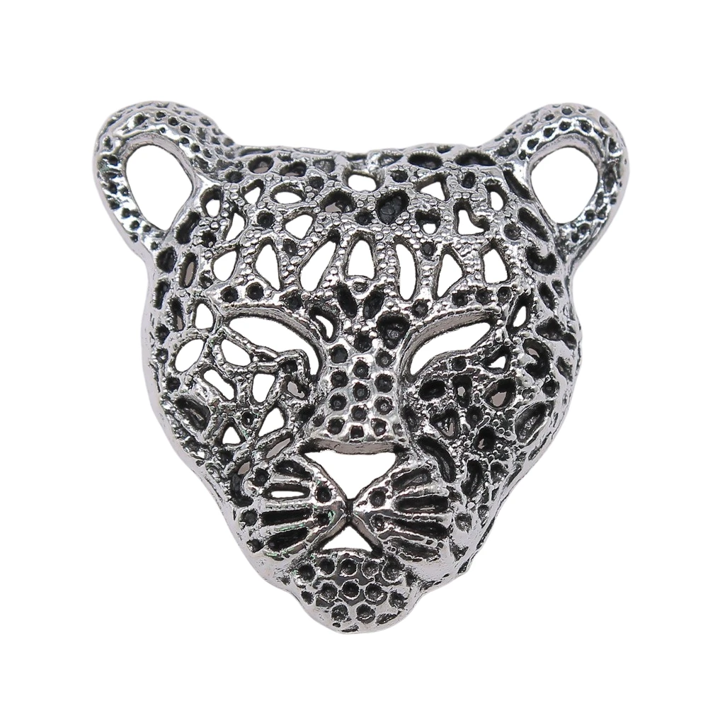 WYSIWYG 1 sztuk 45x43mm zwierząt Leopard głowy urok zawieszki do tworzenia biżuterii Leopard głowy zawieszki Charm Leopard