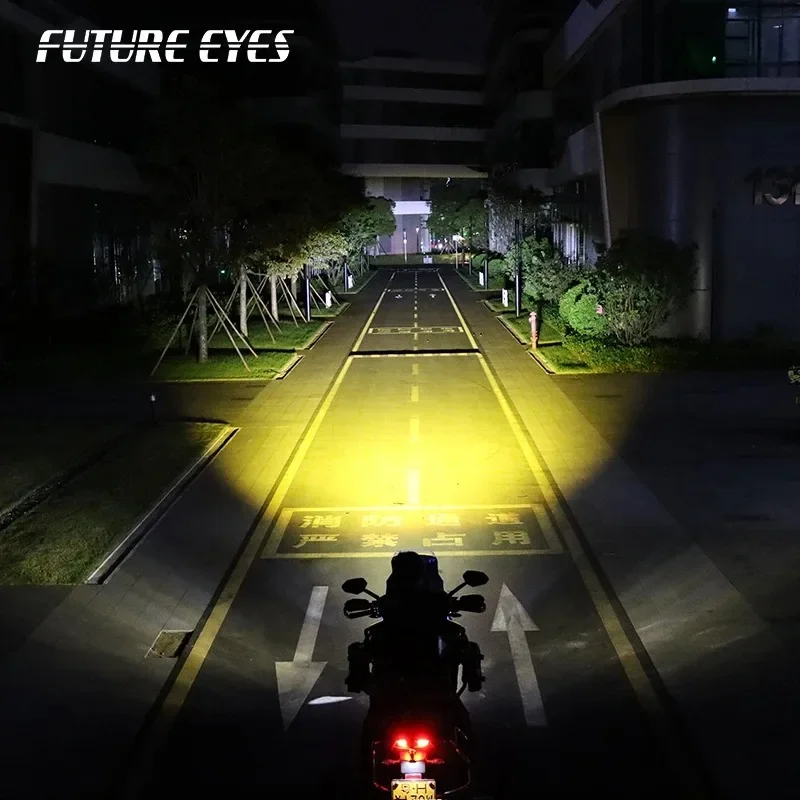 FUTURE EYES X100 New Motorcycle Auxiliary Spotlight 180W with Fill Lights Wired Backlight Switch Fog LED Through Running Lights