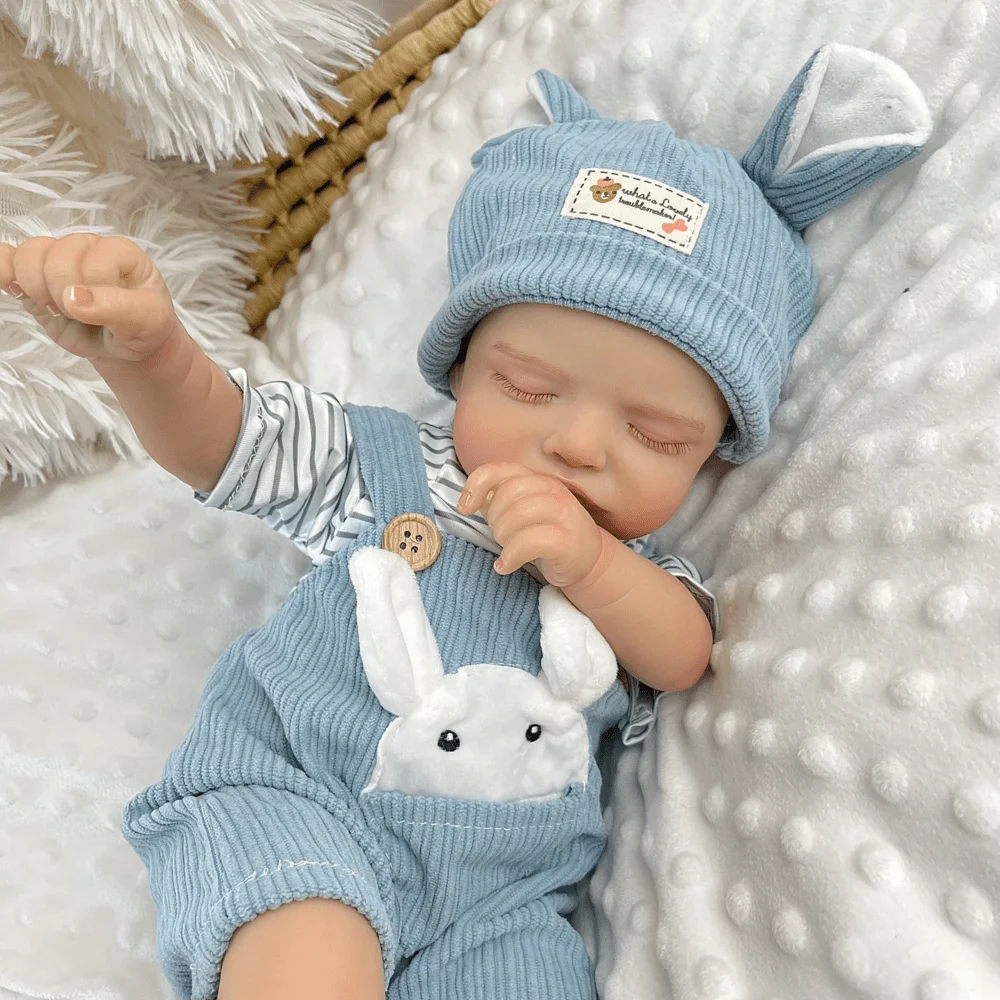 

BZDOLL Asleep Realistic Reborn Baby Doll 18inch 45cm, Cloth Body & 3D Skin, Fashion-Forward Birthday Gift for Girls