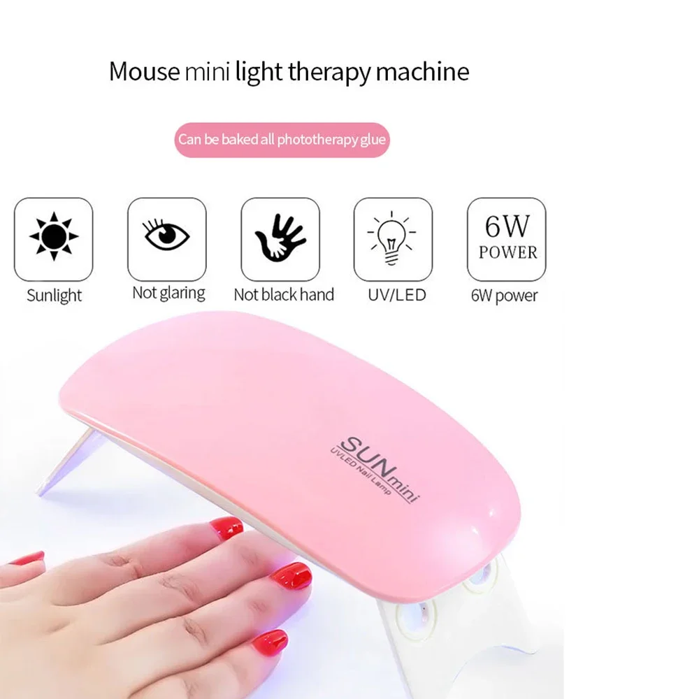 Mini Nail lamp phototherapy Led Lamp mouse type small USB portable nail polish quick-drying Nail Dryers Tools