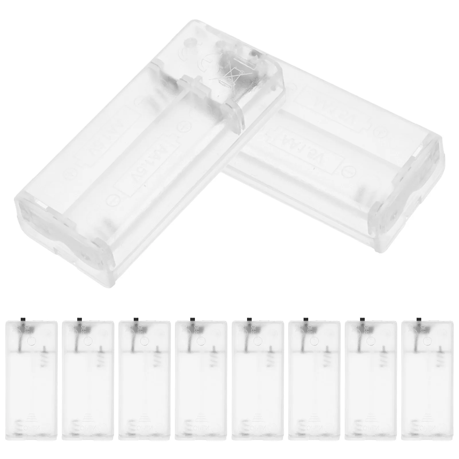 10pcs Box Accessories Transparent Plastic Case Replacement Holder String Lights Parts Supplies AA Storage Portable