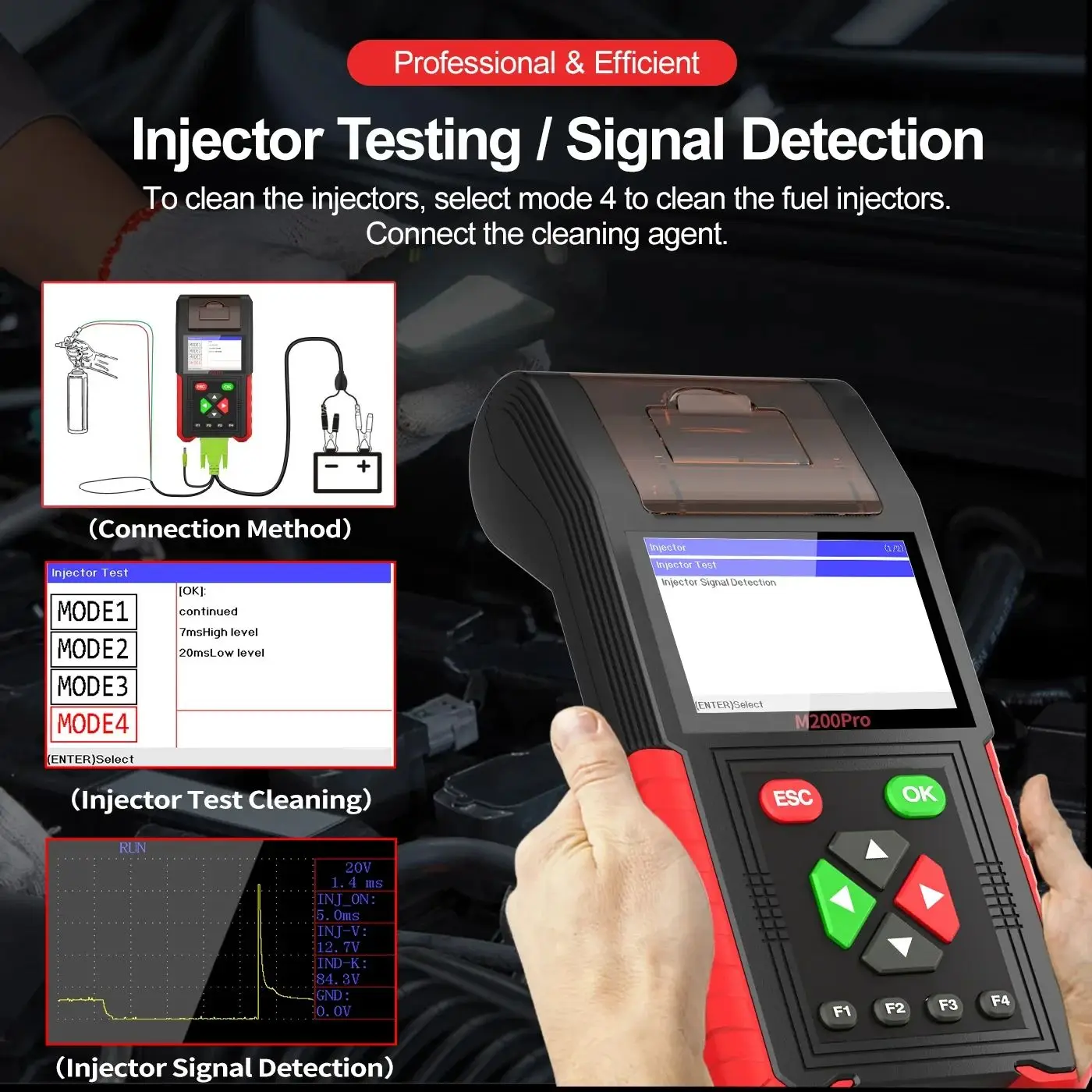 JDiag M200Pro Motorcycle Diagnostic Tool Support ECU Remapping&Programming Battery Tester Automotive Testing M200 M300