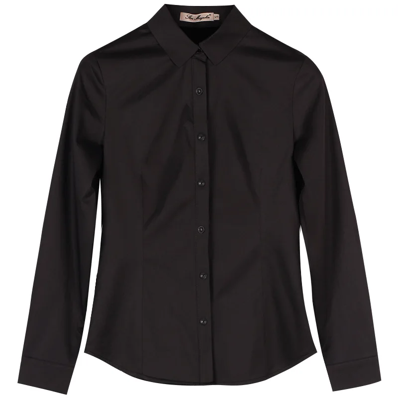 New Shirts & Blouses Long Sleeve White Shirt Office Outfit Women Cotton Elegant Female Korean Style Clothes Blusas Para Mujer