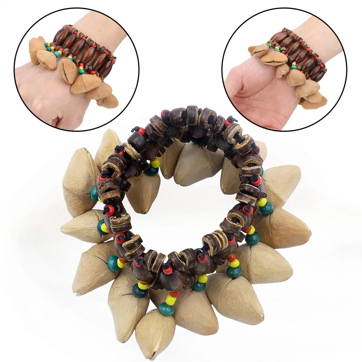 Miwayer-pulsera de concha de nueces de estilo Tribal africano hecha a mano, campanilla/para Djembe, tambor africano, accesorios de percusión Conga