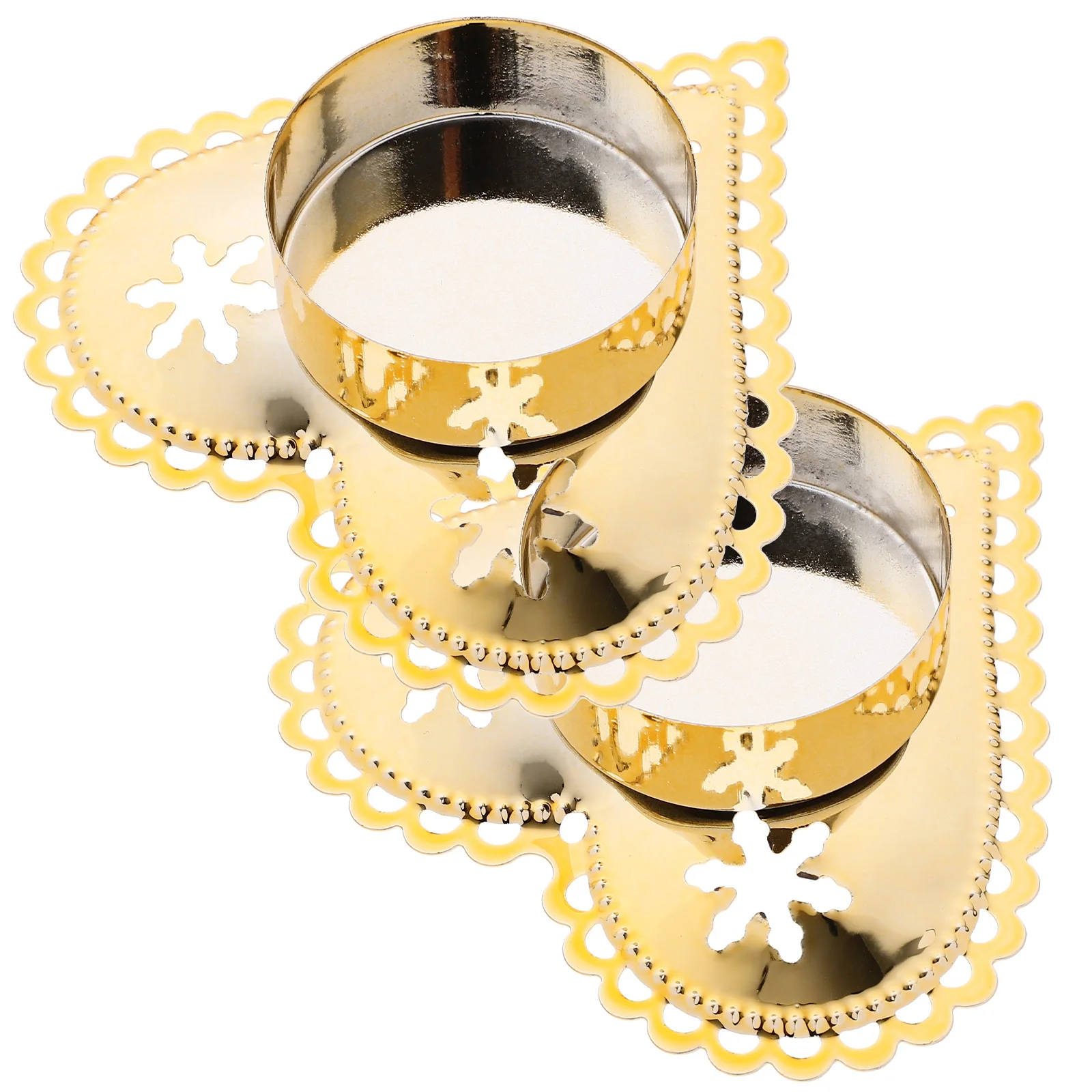 

2Pcs Heart Shape Christmas Holder Metal Candlestick Xmas Tealight Holder Desktop Decor Metal Candlestick