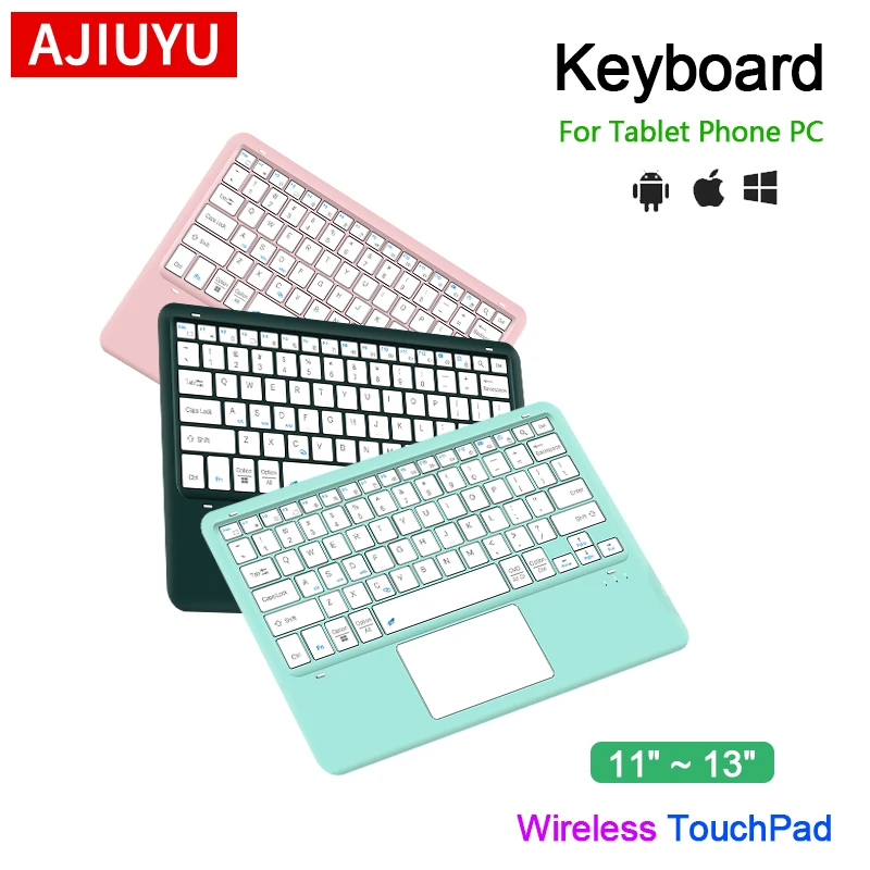 AJIUYU Wireless TrackPad Silent keyboard Spanish Arabic Portugues French for Windows, Android, IOS 11~13