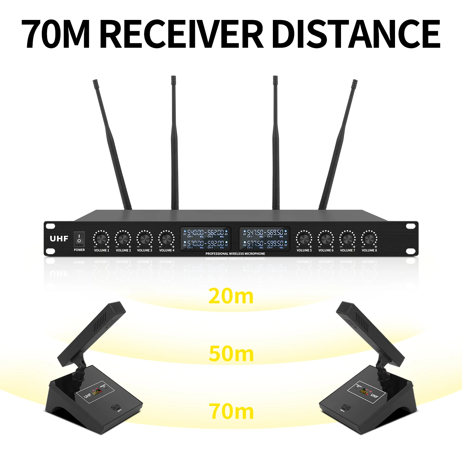 TLF Xtuga المهنية 8 قنوات ميكروفون لاسلكي سطح المكتب مؤتمر معقوفة المكثف القلب القطبية OEM المدعومة Plas #5