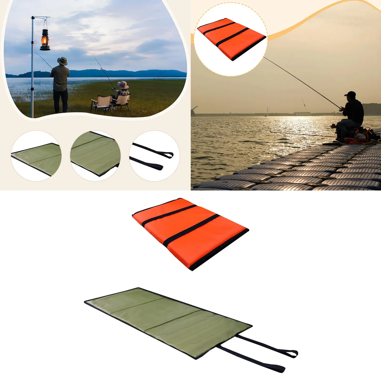 Tapete de desengate para pesca, portátil, durabilidade premium, multifuncional, leve, à prova d'água, prático, almofada dobrável