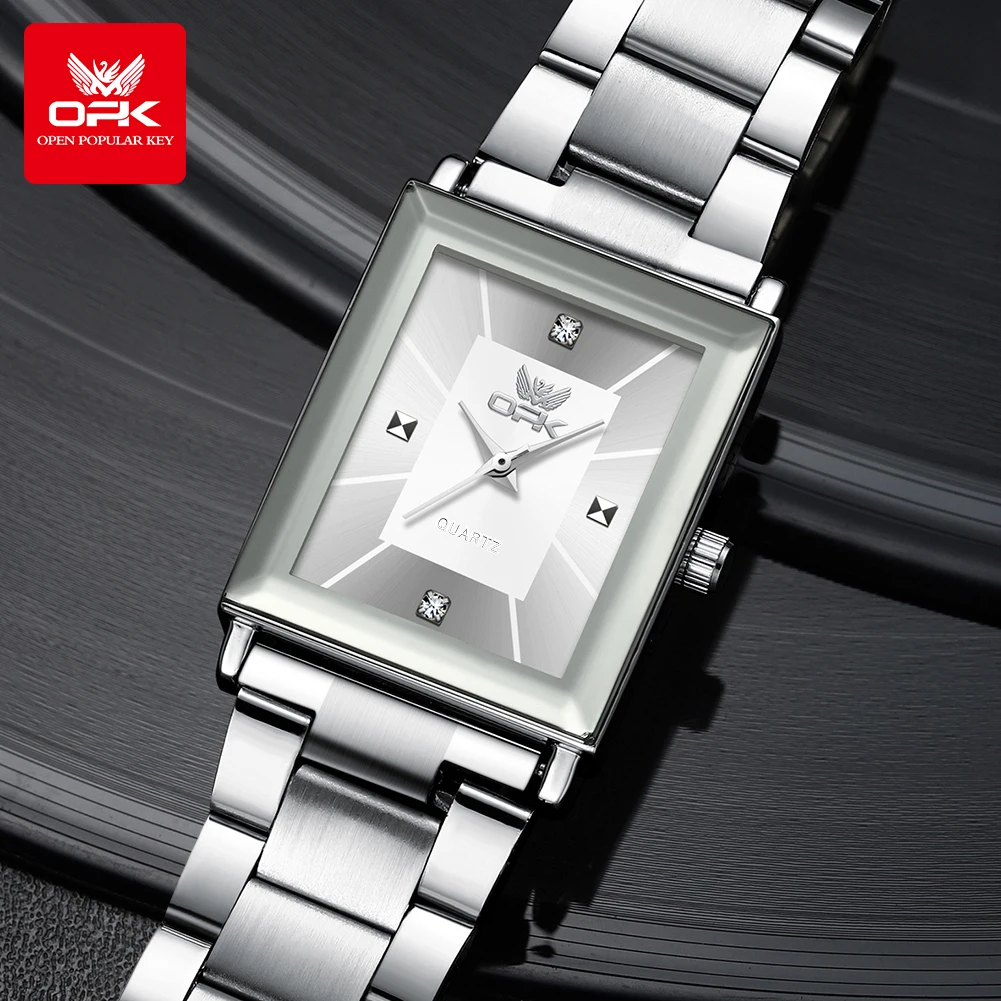 OPK 6029 Mens Watch Fashion Simple Quartz Watch For Man Waterproof Luminous Square Watch With Box Genuine Product Original