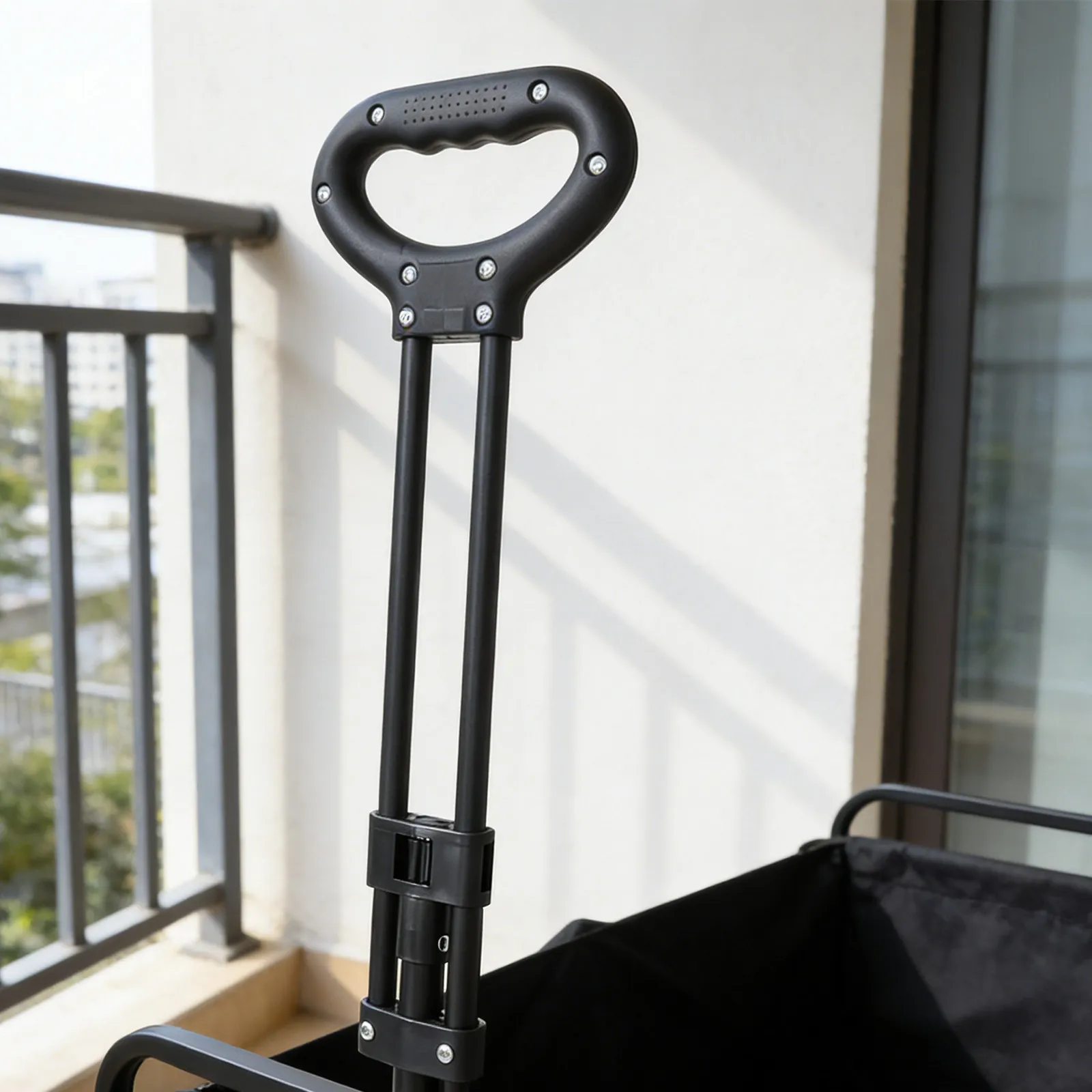 1Set Folding Wagon Push Handle Replacement Telescopic Ergonomic Pull Handle for Camping Trolley Beach Garden Grocery Cart Heavy