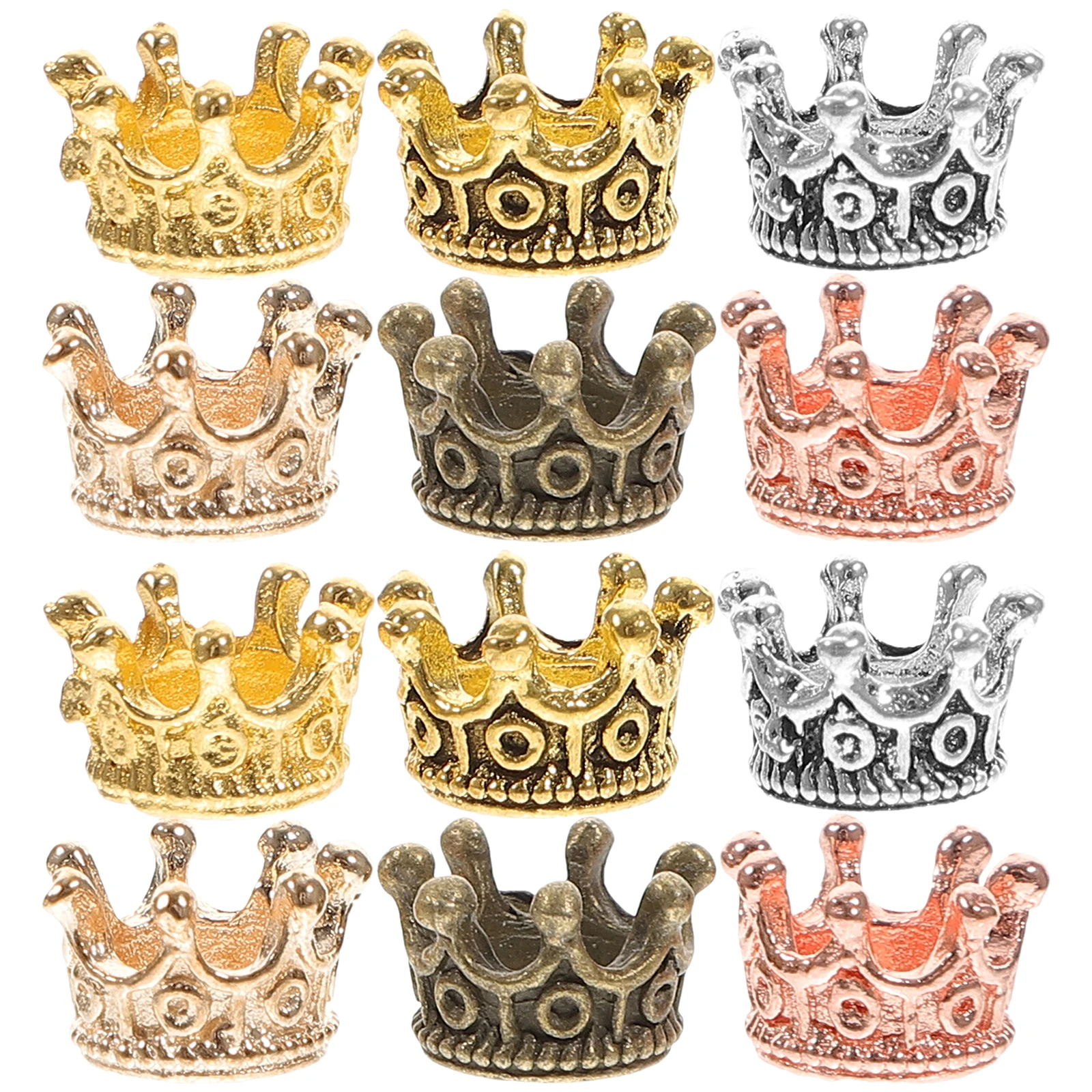 

60 Pcs Crown Shaped Charms Lovely Pendants DIY Jewelry Accessories Colorful Alloy Material Long Life for Keychain
