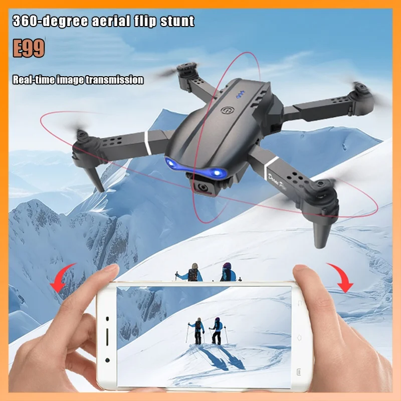 โดรนบังคับวิทยุขนาดเล็ก รุ่น E99 กล้อง 4K HD ถ่ายภาพทางอากาศ Wifi FPV พับเก็บได้ ควอดคอปเตอร์ เฮลิคอปเตอร์บังคับวิทยุ ของเล่นเด็ก ของขวัญ