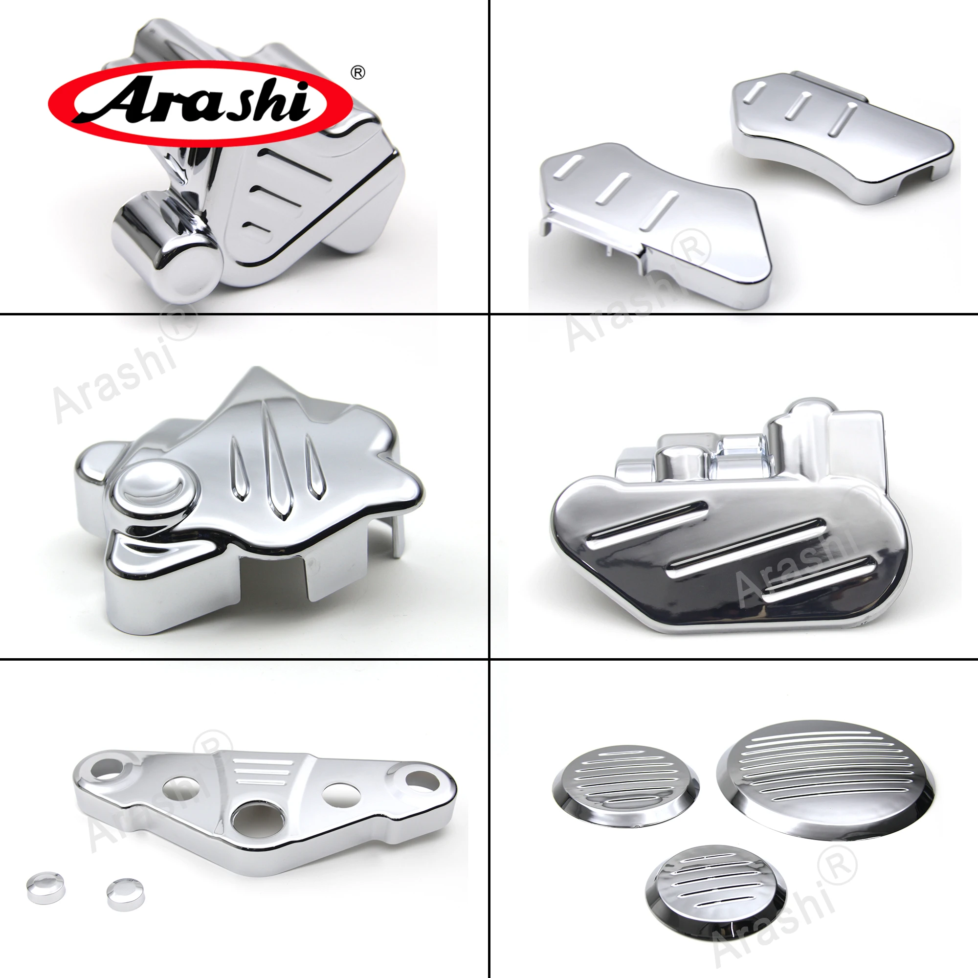 Arashi For HONDA VTX 1300 2003 - 2009 Brake Caliper Case Front Rear Motorcycle Chrome Cover VTX1300 2004 2005 2006 2007 2008