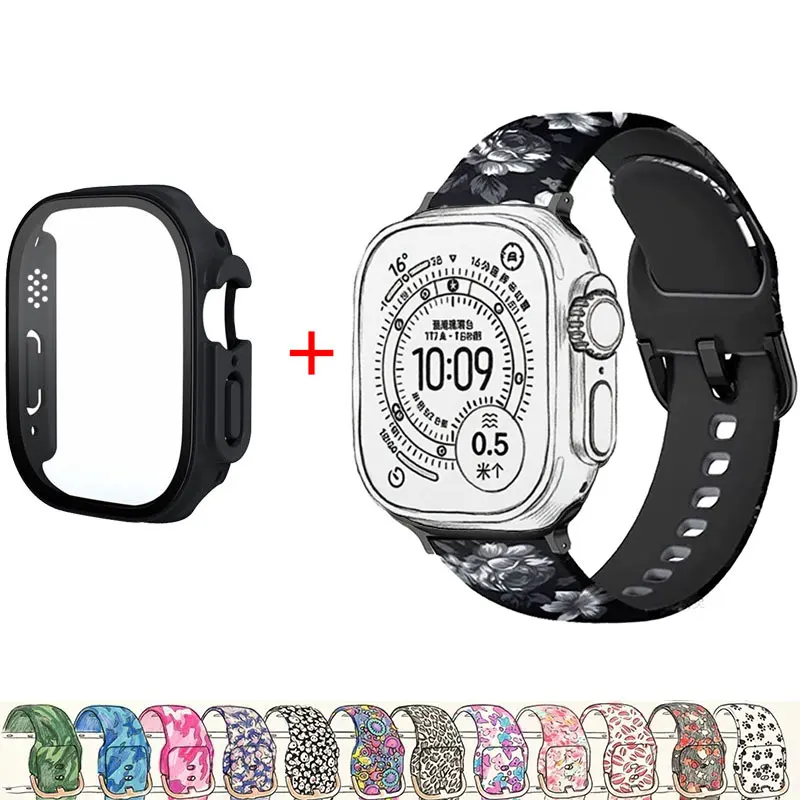 Printing Silicone Band For Apple Watch Strap 49mm Bracelet iWatch Ultra 123 49MM Watchband Samrtwatch Accessories Series