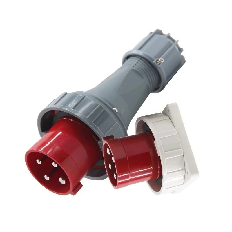 4‑core 63A Waterproof Industrial Aviation Plug IP67 Surface and Flush‑mount Connector