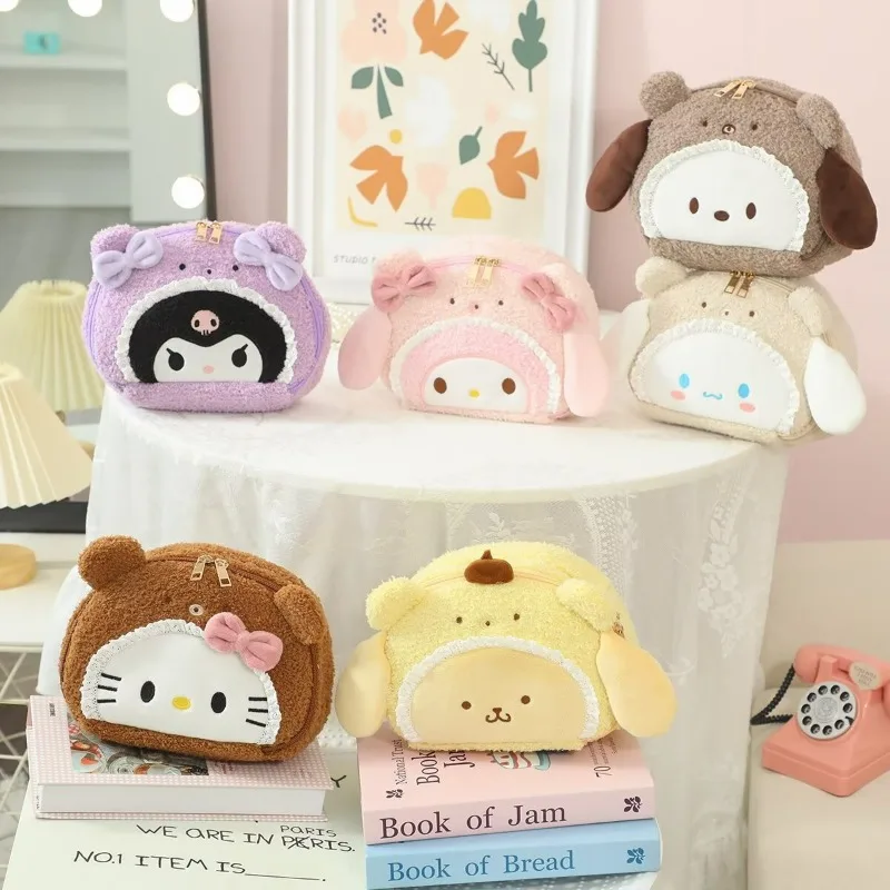 

Popular Cartoon Plush Makeup Bag Portable Travel Hand-carry Toiletry Bag Large-capacity Multi-functional Storage Bag