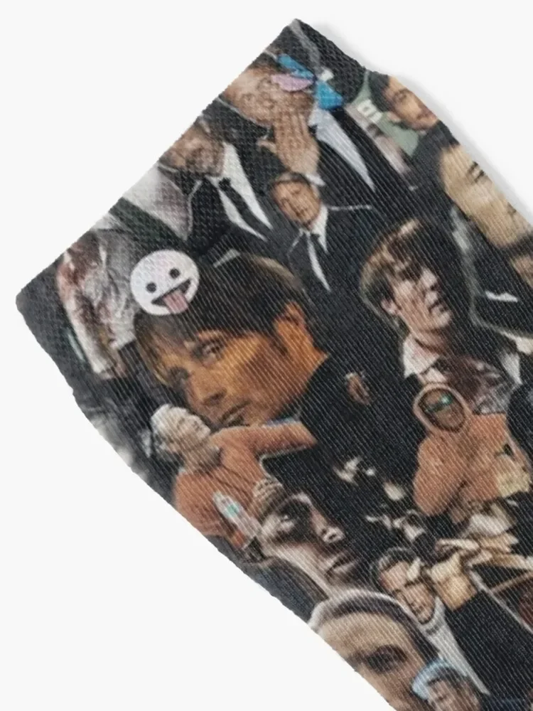 Mads Mikkelsen Collage Socks bright garter men cotton high quality new year kawaii Designer Man Socks Women's