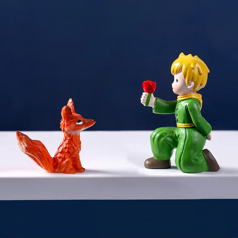 DIY بها بنفسك الراتنج الحرف الأمير الصغير كعكة الحلي الثعلب الحرف اليدوية الكرتون نموذج غرفة المعيشة المنزلي مايكرو عرض مكتب غرفة الزينة #2