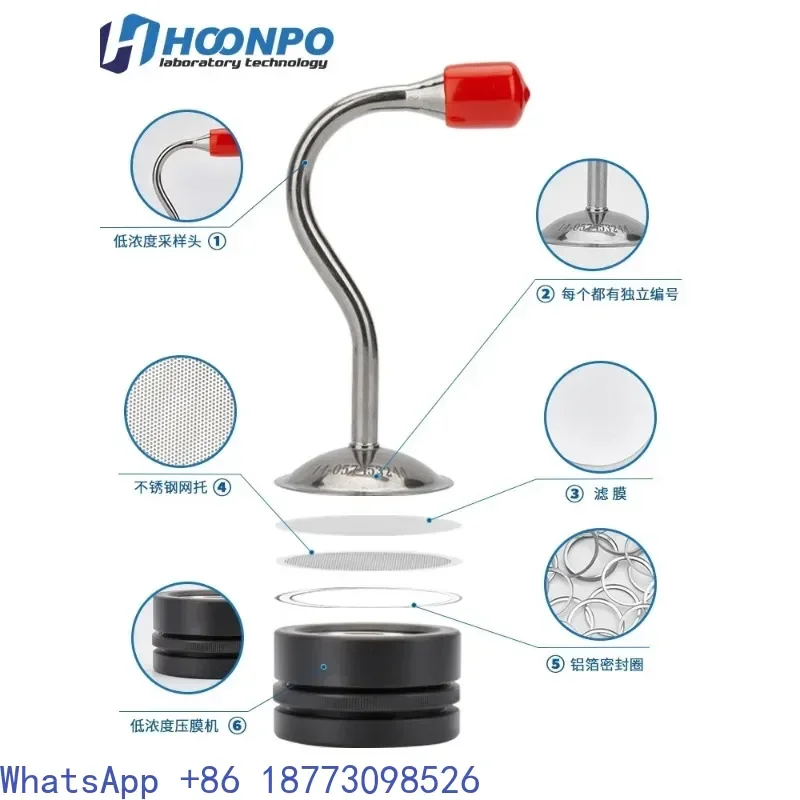 Low concentration particulate matter sampling head,aluminum foil sealing ring, mesh holder, quartz fiber filter membrane
