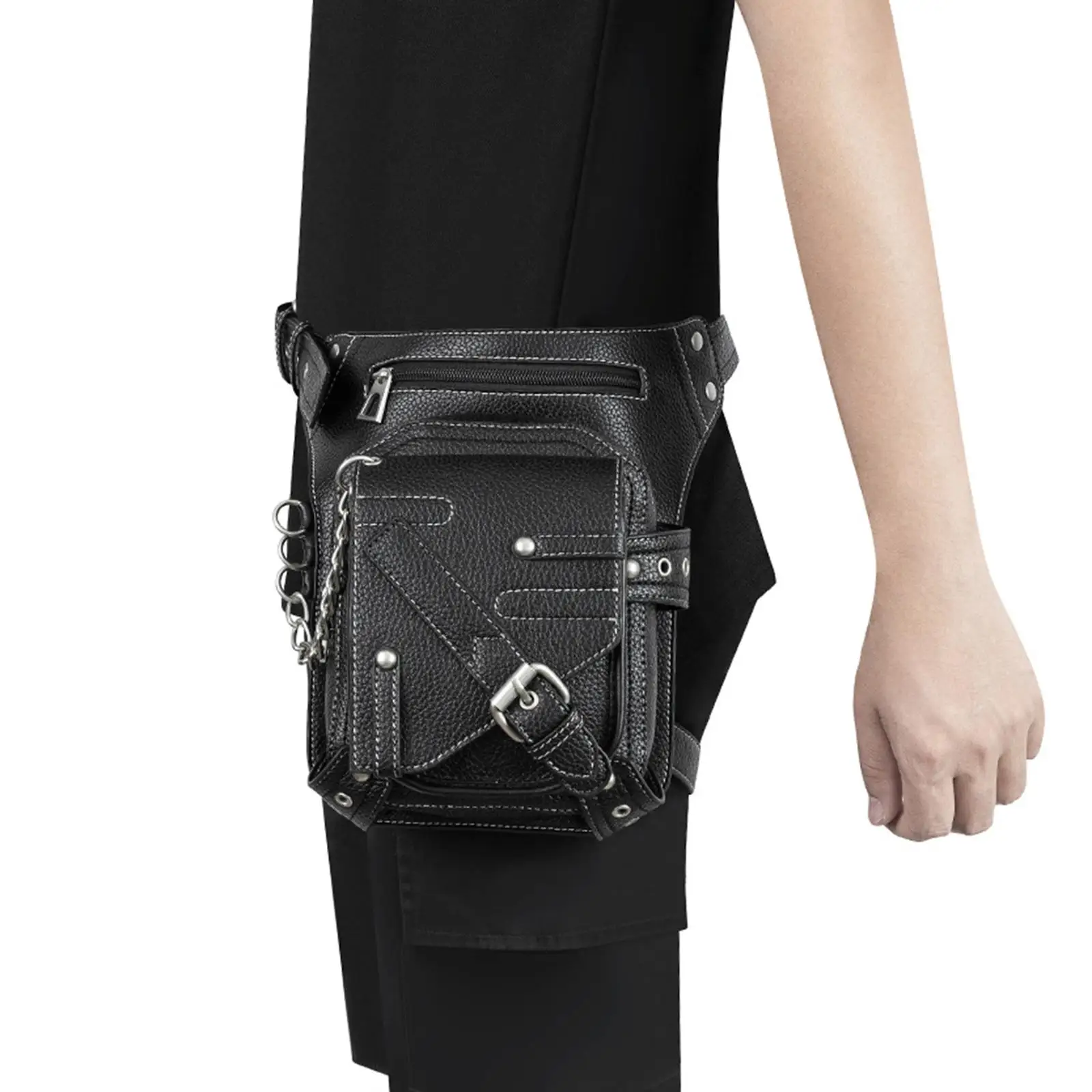 

Поясная сумка из искусственной кожи в стиле стимпанк, сумка на бедро/пояс, для активного отдыха и путешествий, для мужчин, многофункциональная, для треккинга, сумка-мессенджер