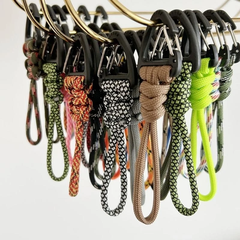 10Pack Milmalies نسج paracord carabiner سلاسل المفاتيح Car Care Keyring