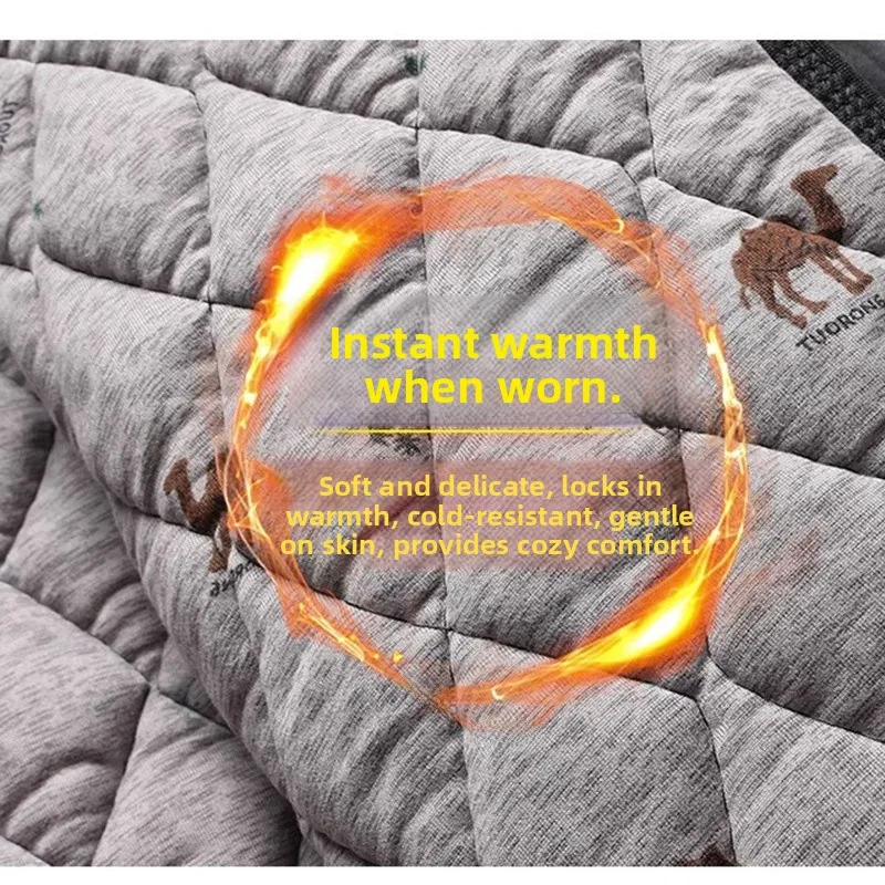 

Men's Thiened Fce Lined Cotton Jaet Winter Home Wear for Middle-Aged And ly up Long Sle Single Button Closure