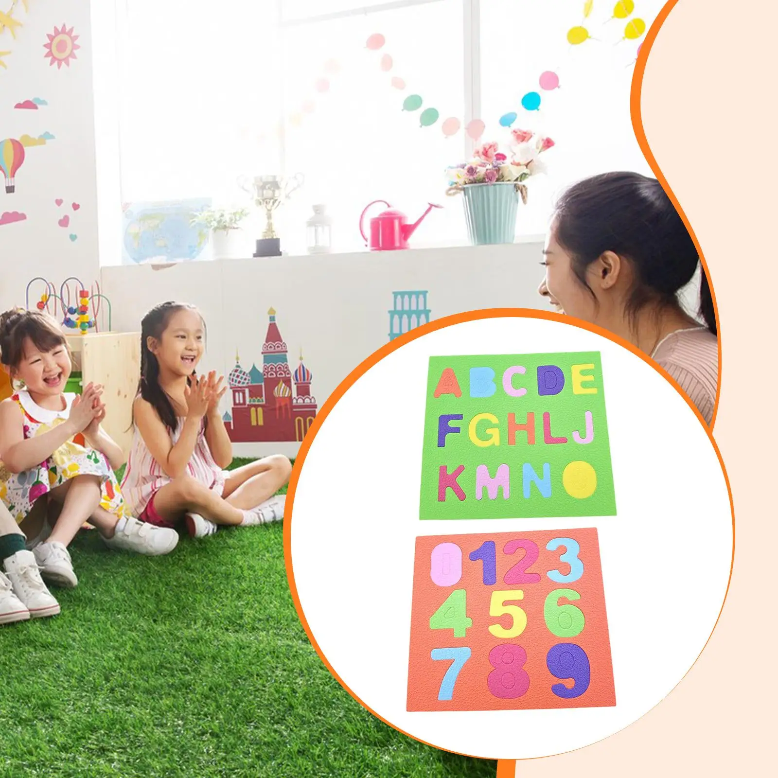 

Shape Puzzle EVA Foam Toy Play Mat Early Education for Playroom Boys Girls Play Area