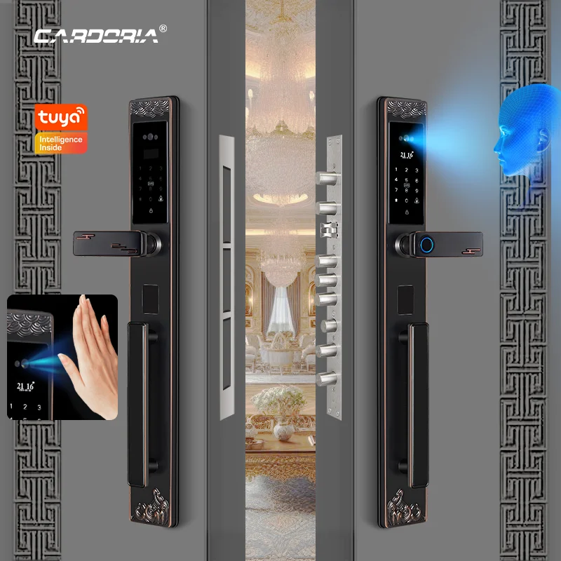 

Умный цифровой дверной замок-цилиндр Tuya для виллы с распознаванием отпечатков пальцев, производство Китай, приложение Tuya WiFi, водонепроницаемый