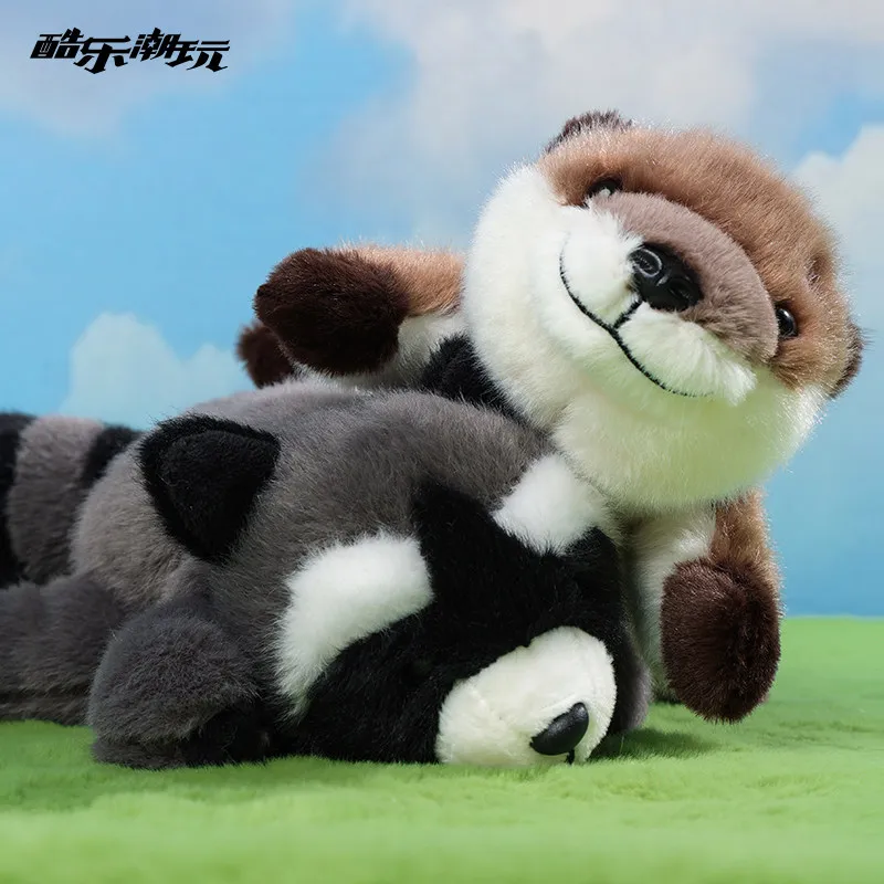Stuffed  Toy Kid Gift Cute Lying Down Animals Red Panda Fox Penguin Platypus Cat Otter Magnetic Suction Soft Plush Dolls Gift