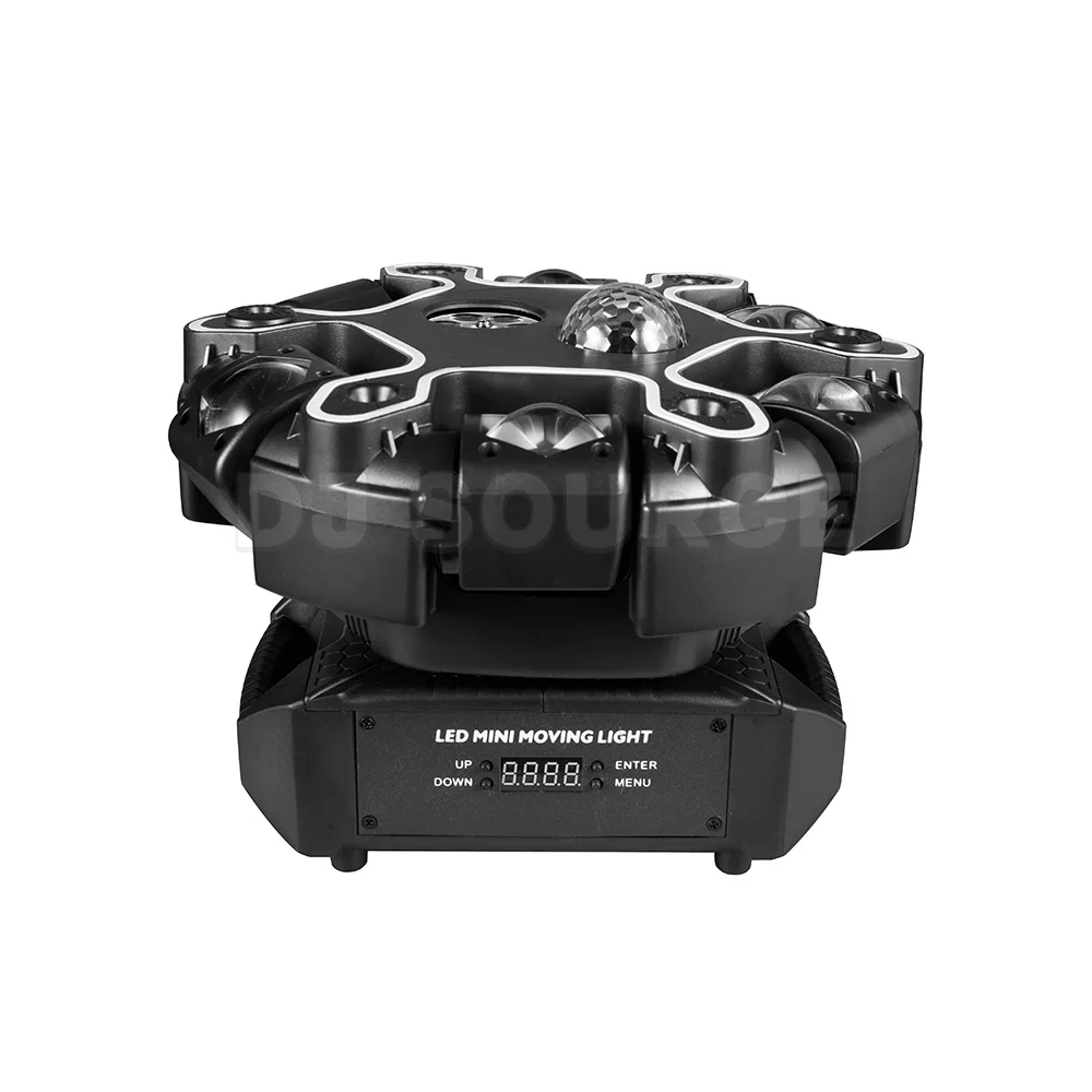 DJSOURCE 6Arms 5in1 Effect Rotate Stage Lighting 7x10W RGBW 4in1 Beam RG Laser Strobe Ring Pattern Effect Dj Room Party Disco