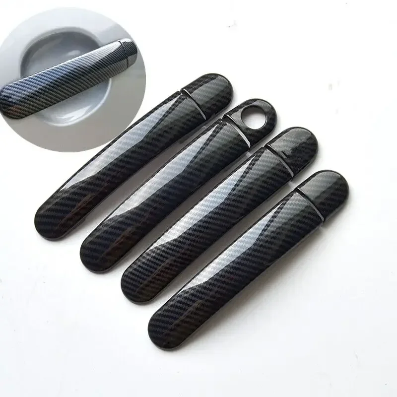 

For Skoda Fabia I 6Y 1999 2000 2001 2002 2003 2004 2005 2006 Chrome Carbon Fiber Car Door Handle Covers Car Accessories Stickers