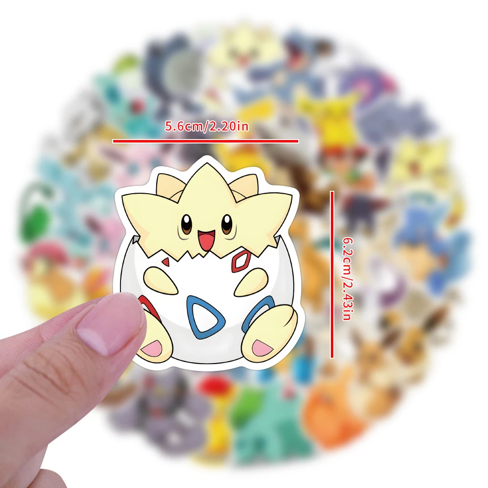 10/50/100/200 Stück Niedliche Anime Pokemon Aufkleber Kawaii Pikachu Eevee Spiel-Sticker für Laptop, Handy, Tagebuch, Dekoration, Klassisches Spielzeug-Aufkleber-Set – Detail 5