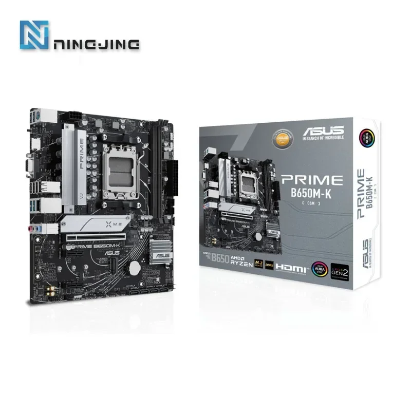 ASUS New PRIME B650M-K AMD B650 يدعم سعة 96 جيجابايت AMD Ryzen ™   7000 8000 سلسلة اللوحة الأم المقبس AM5